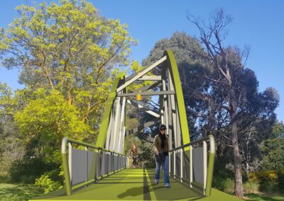 Pedestrian Bridge in Moonee Ponds Creek, West Meadows (VIC)